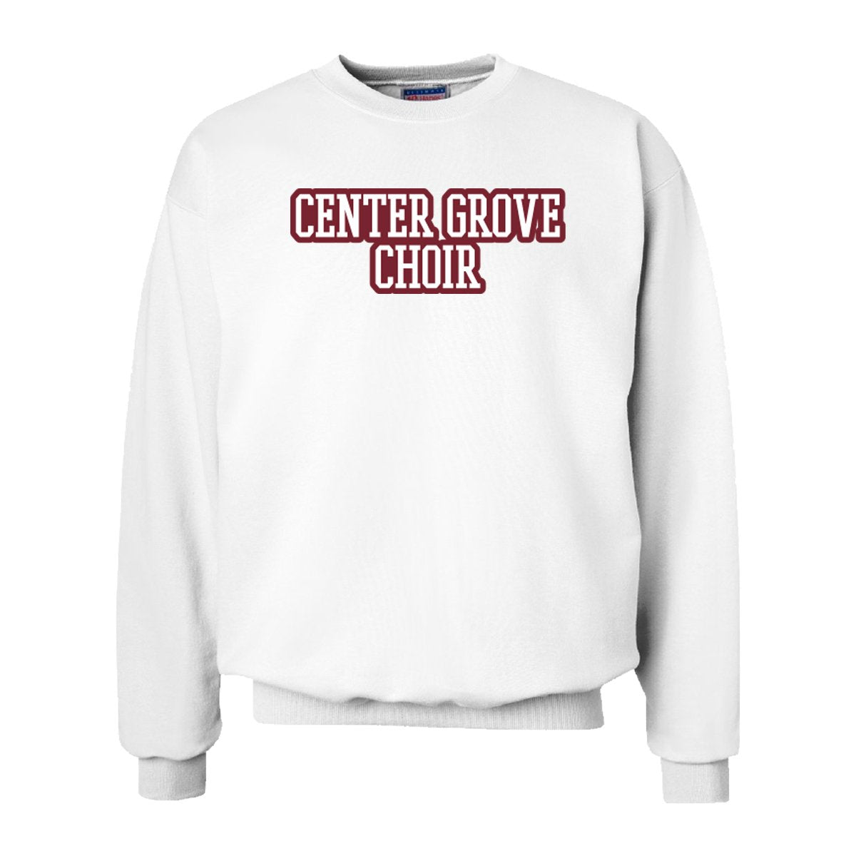 Center Grove Choir White Sewn On Letter Crewneck