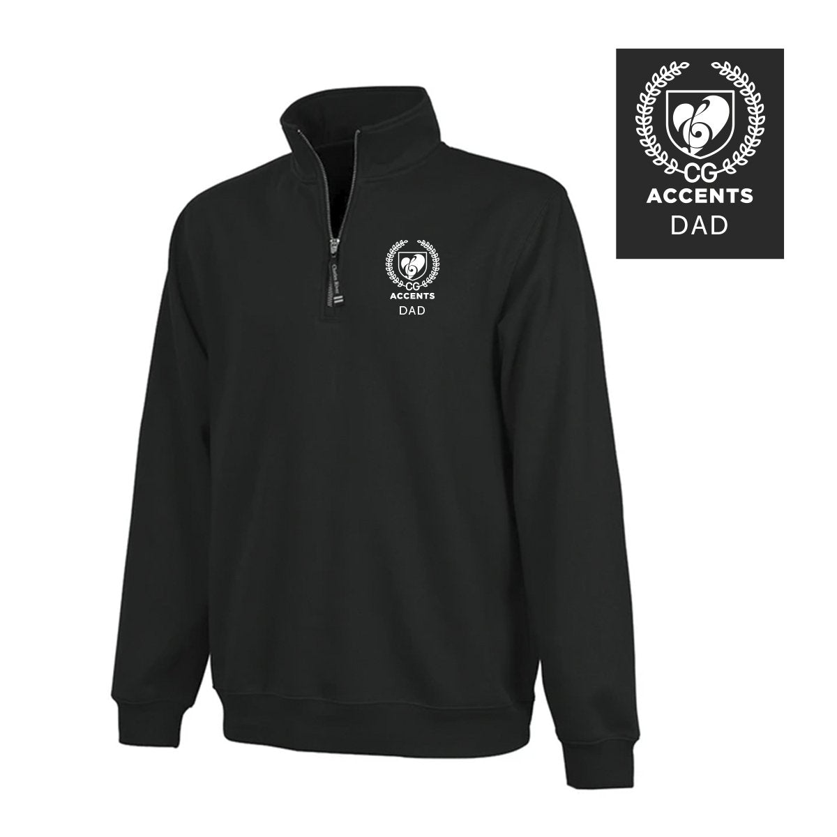 Accents Black Embroidered Quarter Zip