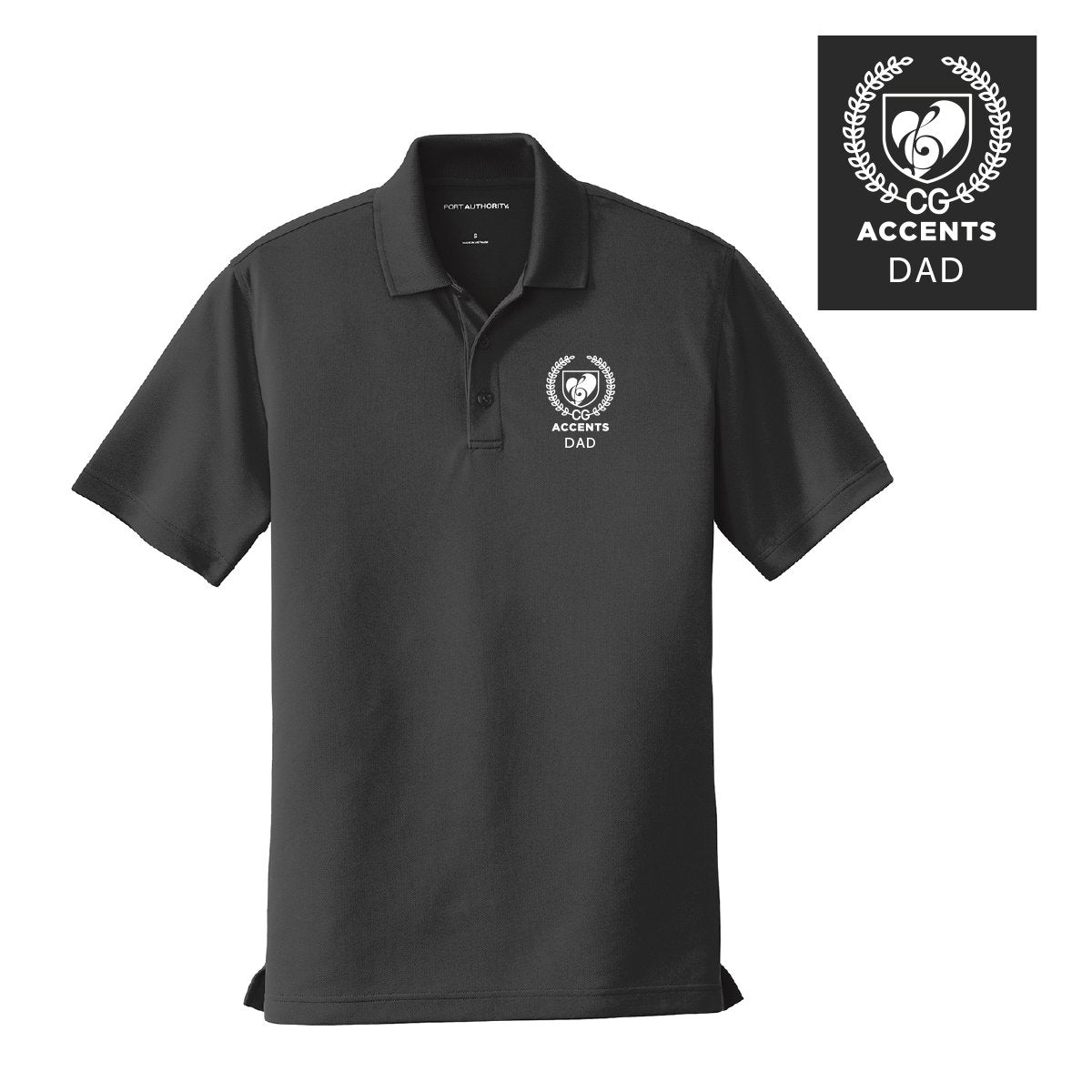 Accents Personalized Black Crest Polo