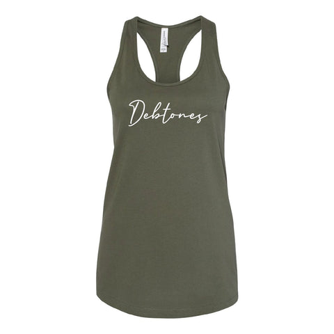 Debtones Simple Script Olive Tank