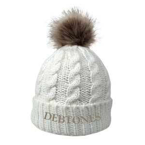 Debtones Cream Fur Pom Beanie