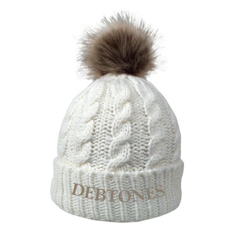 Debtones Cream Fur Pom Beanie