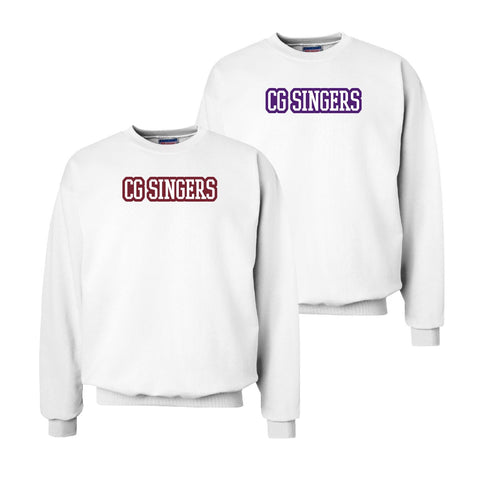 Center Grove Singers White Sewn On Letter Crewneck