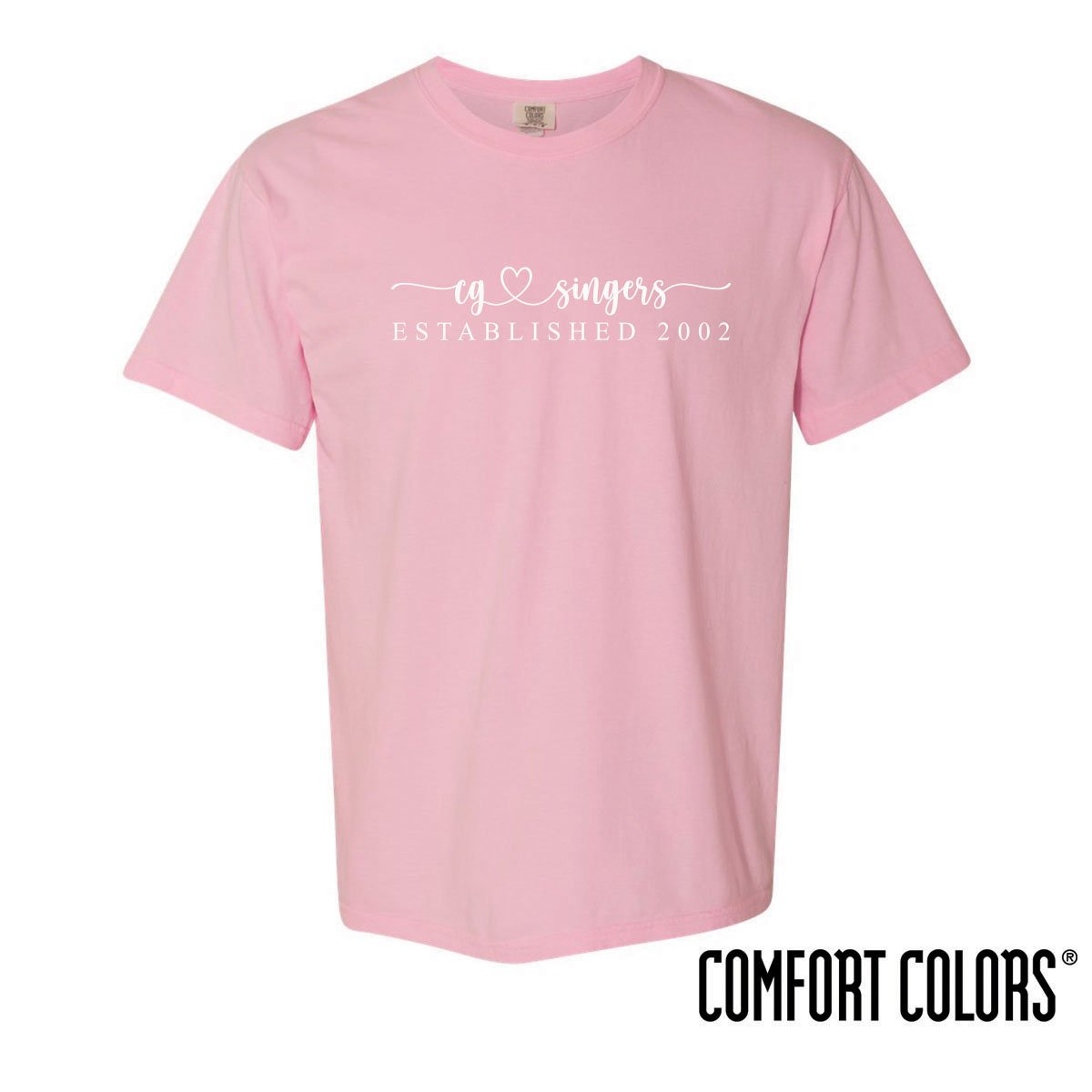 Center Grove Singers Comfort Colors Heart Script Short Sleeve Tee