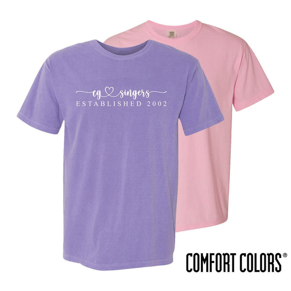 Center Grove Singers Comfort Colors Heart Script Short Sleeve Tee