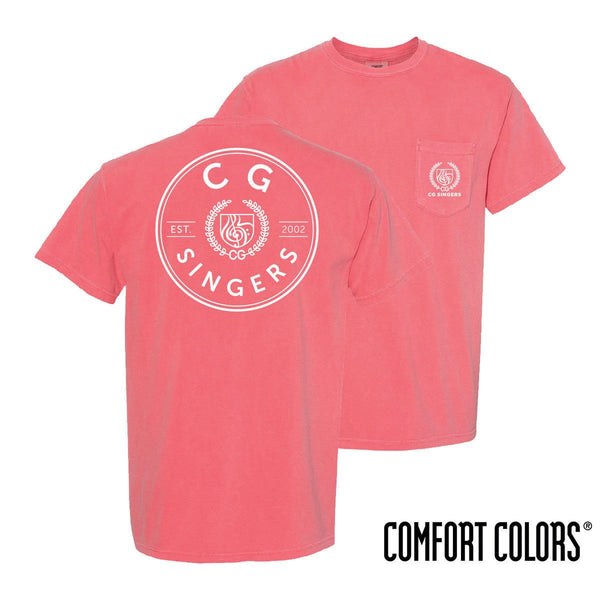 Center Grove Singers Comfort Colors Pocket Badge Short Sleeve Tee