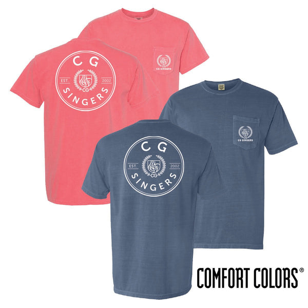 Center Grove Singers Comfort Colors Pocket Badge Short Sleeve Tee