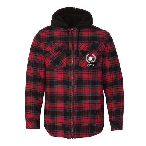 Sound System Color Men's Red Flannel Jacket