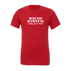 Sound System Unisex Red Short Sleeve Tee