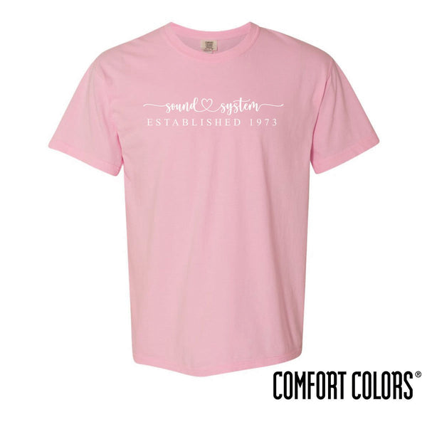 Sound System Comfort Colors Heart Script Short Sleeve Tee