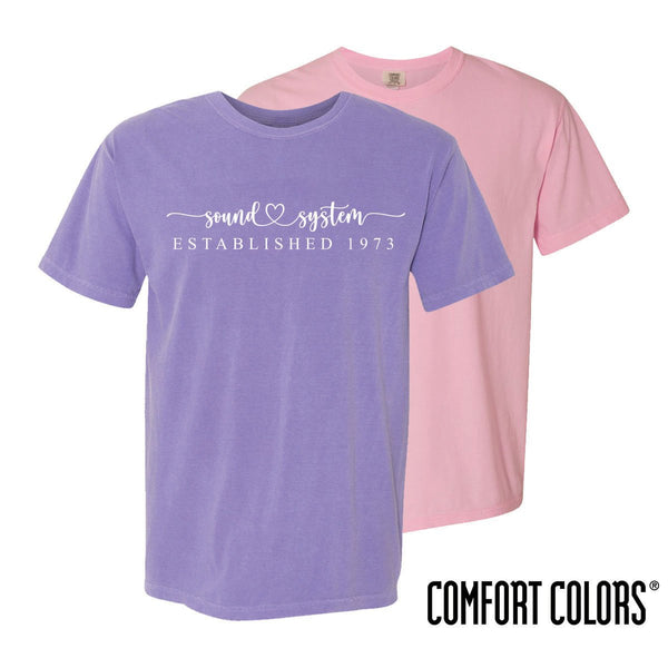 Sound System Comfort Colors Heart Script Short Sleeve Tee