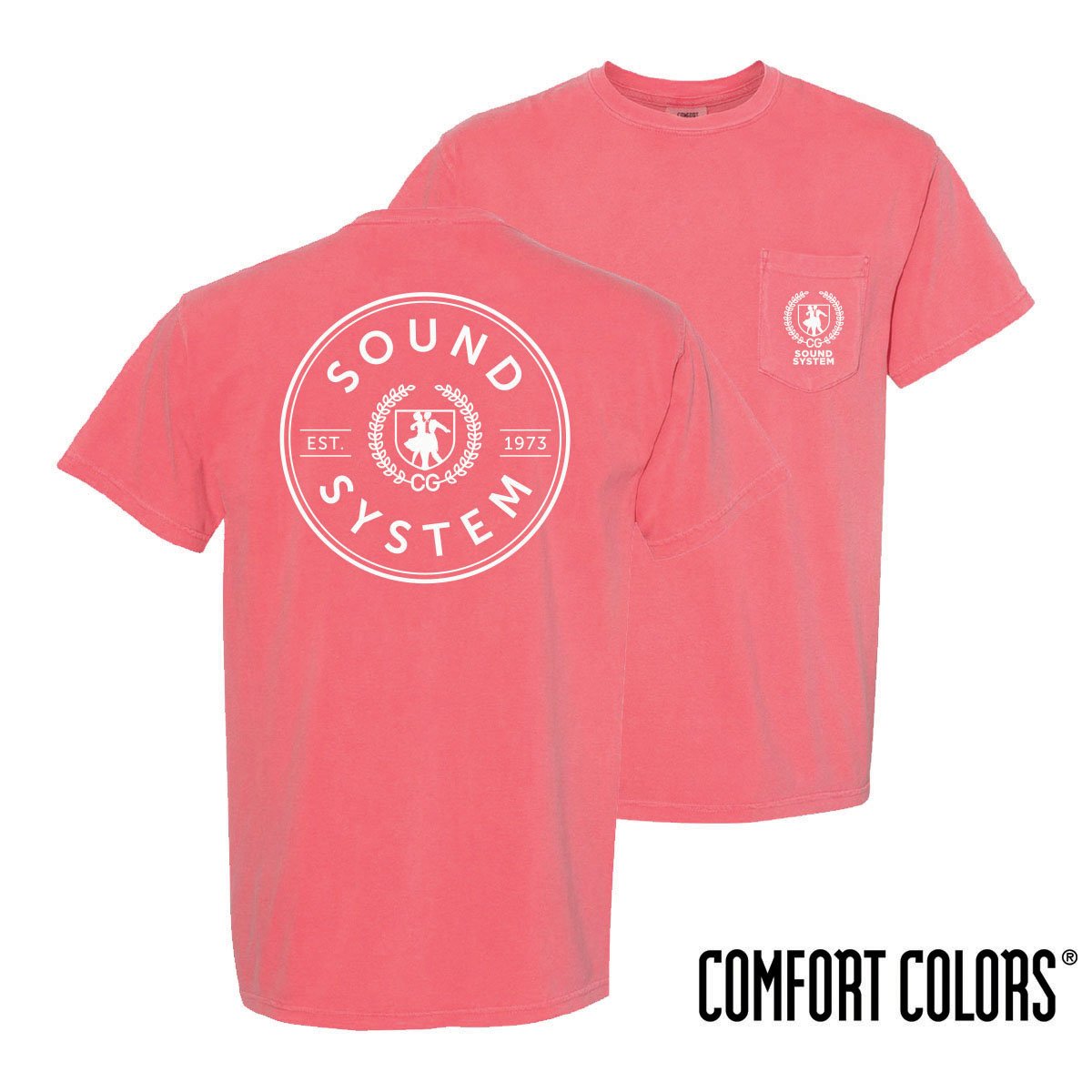 Sound System Comfort Colors Pocket Badge Short Sleeve Tee