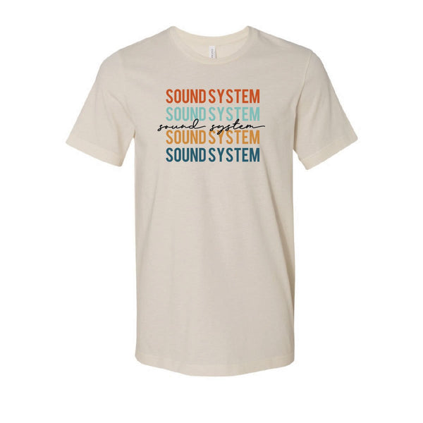 Sound System Retro Earth Tone Short Sleeve Tee