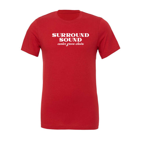 Surround Sound Unisex Red Short Sleeve Tee