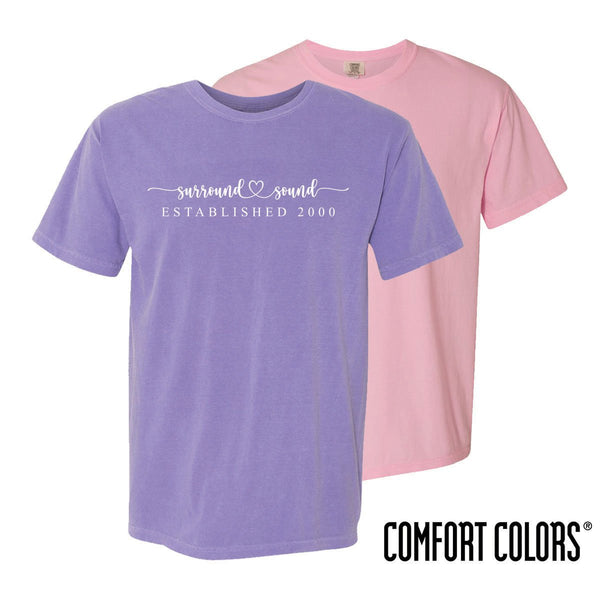 Surround Sound Comfort Colors Heart Script Short Sleeve Tee