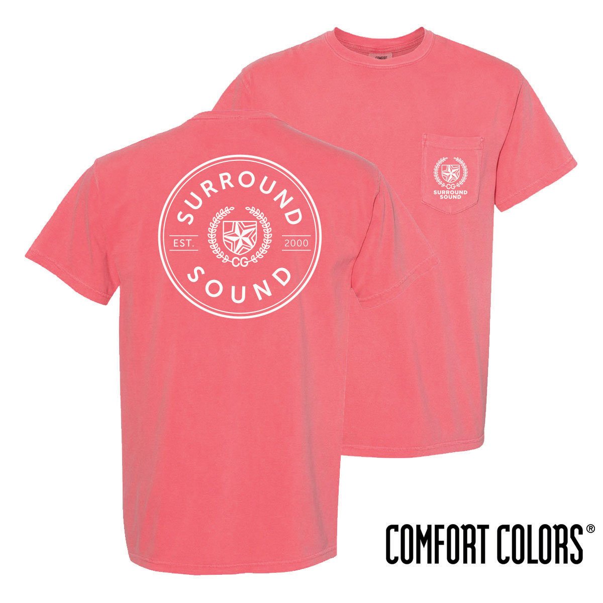 Surround Sound Comfort Colors Pocket Badge Short Sleeve Tee